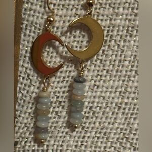 Moon & amazonite earrings